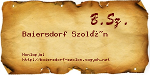 Baiersdorf Szolón névjegykártya